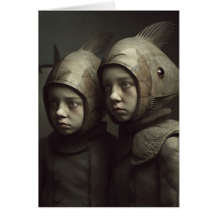 Merkwürdige Fische Twins Jeden Anlaß Grußkarte