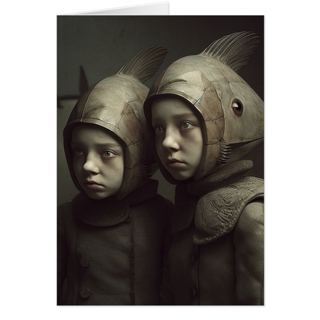 Merkwürdige Fische Twins Jeden Anlaß Grußkarte (Vorne)