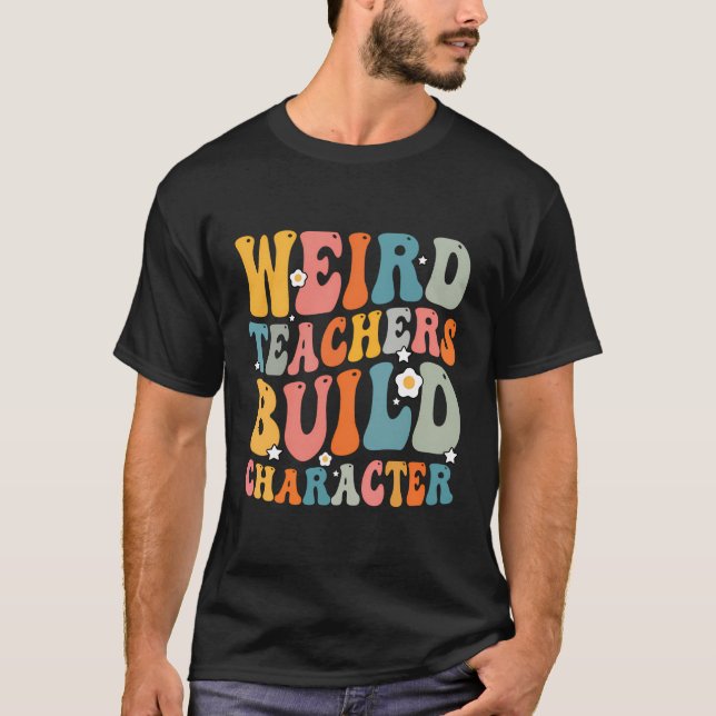 Merkwürdige Lehrer bauen Charakter funny Retro Leh T-Shirt (Vorderseite)