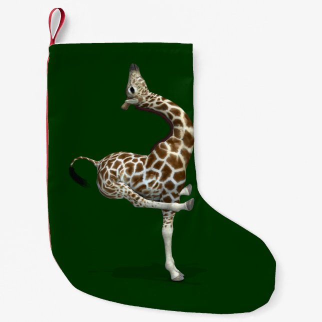 Merkwürdige Sportive Giraffe Kleiner Weihnachtsstrumpf (Vorderseite)