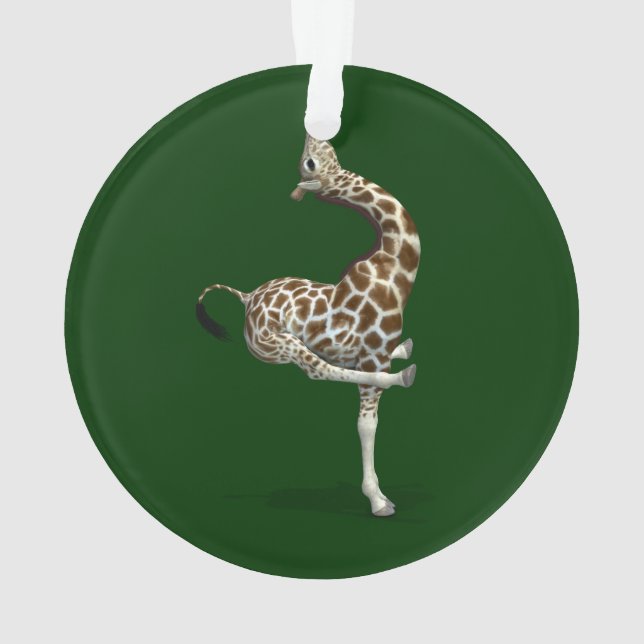 Merkwürdige Sportive Giraffe Ornament (Rückseite)