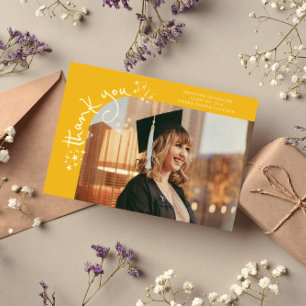 Merkwürdige Sterne Gelbe Abschlussfoto Dankeschön Ankündigung