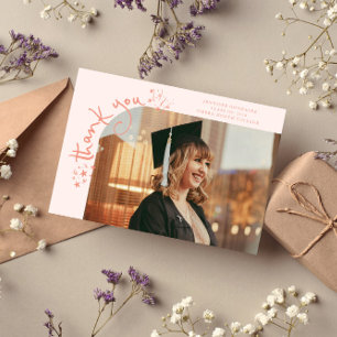 Merkwürdige Sterne Pfirsich Grad Foto Danke Ankündigung