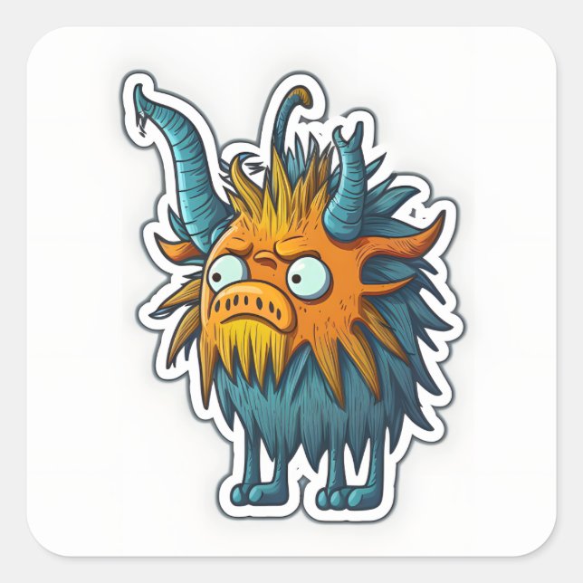 Merkwürdige Tieraufkleber Quadratischer Aufkleber (Vorderseite)