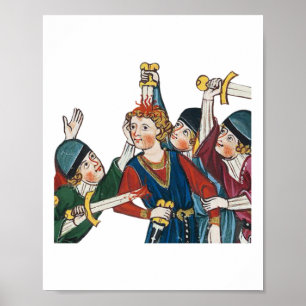Merkwürdiger mittelalterlicher Kunstaufkleber Poster