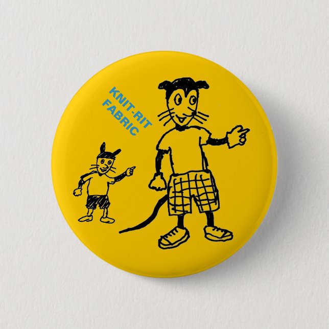 Merkwürdiger Tierknopf Button (Vorderseite)