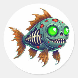 Merkwürdiger Zombie-Fisch aus dem Abgrund Runder Aufkleber