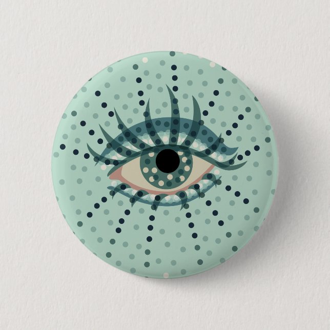 Merkwürdiges Auge mit Abstrakter psychedelischer K Button (Vorderseite)