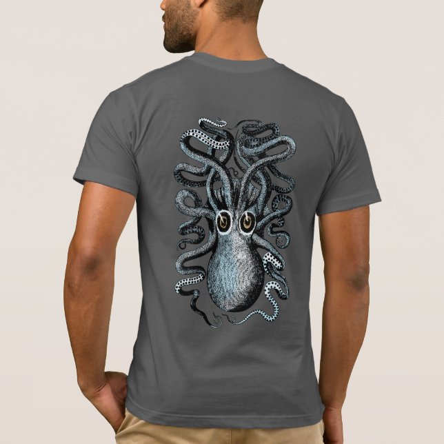 Merkwürdiges Kraken-Seeungeheuer T-Shirt (Rückseite)