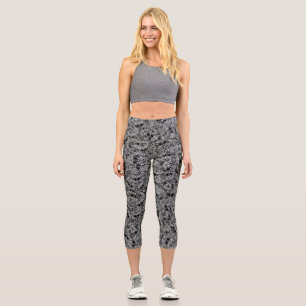 Merkwürdiges Monsterreptil zeichnend Muster Capri Leggings