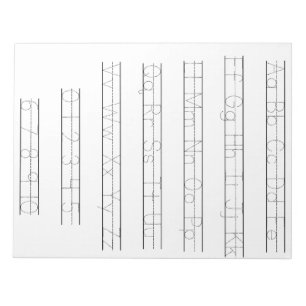 Merkzettel für Alphabet- und Zahlendarstellung Notizblock