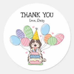 Merle Cockapoo Cavapoo Birthday Favor Tags Sticker