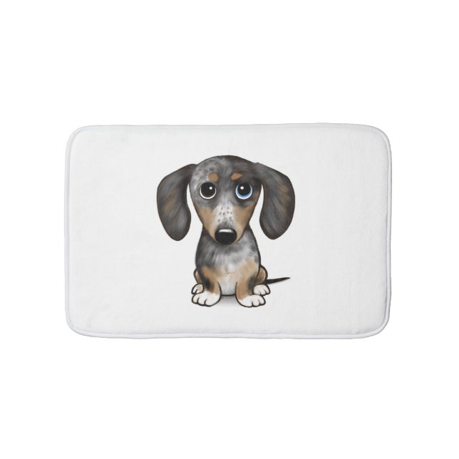 Merle Dapple Dackel Niedliche Dackel Dog Badematte (Vorderseite)
