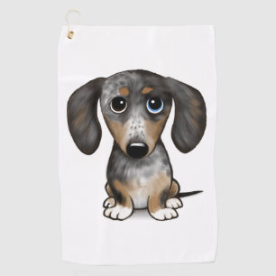 Merle Dapple Dackel Niedliche Dackel Dog Golfhandtuch