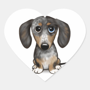 Merle Dapple Dackel Niedliche Dackel Dog Herz-Aufkleber