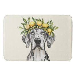 Merle Great Dane Dog Lemon Crown Badematte