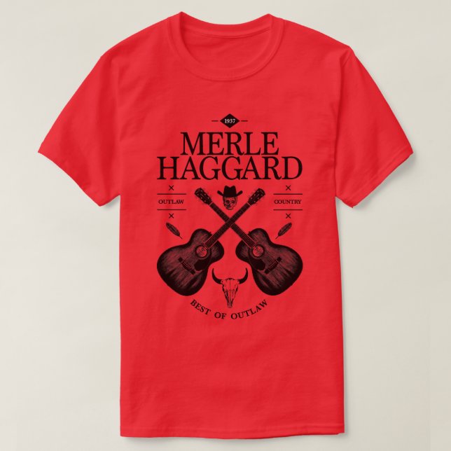 Merle Haggard Acoustic Guitar Logo T-Shirt (Design vorne)