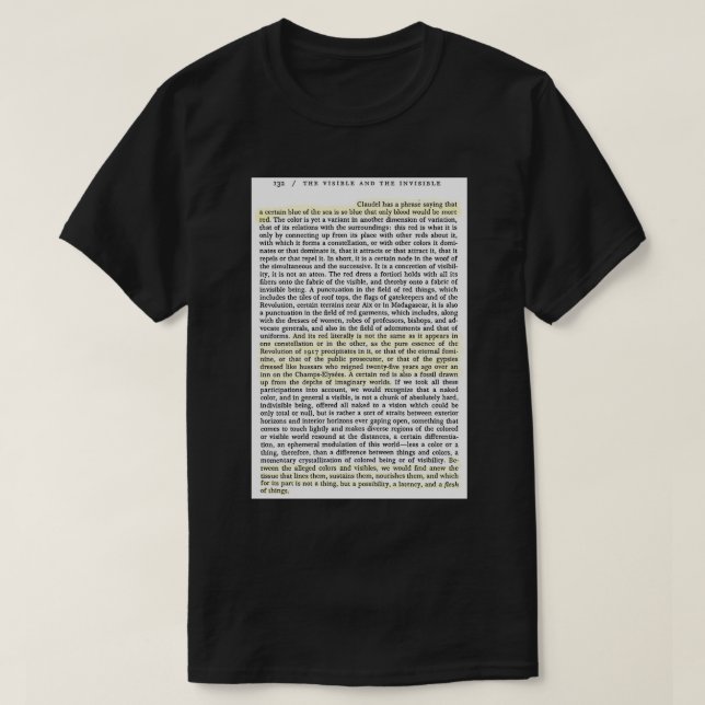 Merleau Ponty die sichtbare Ampel der unsichtbaren T-Shirt (Design vorne)
