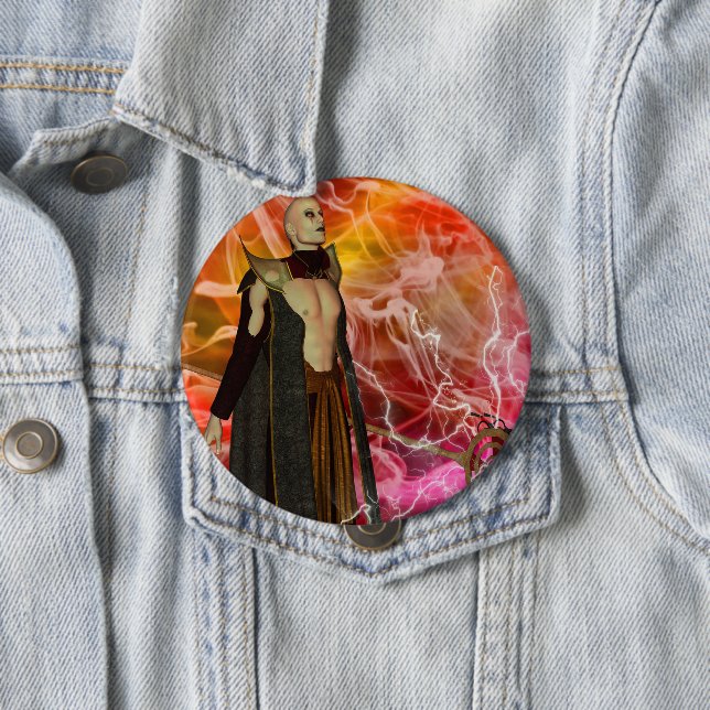 Merlin-Anstecknadel Button (Beispiel)