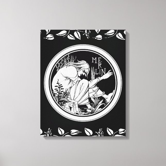 Merlin Art Nouveau Fantasy Leinwanddruck (Vorderseite)