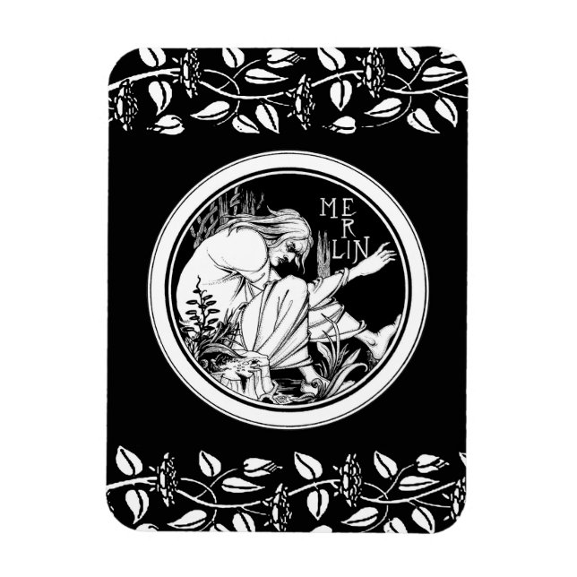 Merlin Art Nouveau Fantasy Magnet (Vertikal)