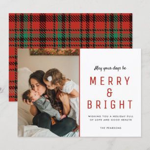 Merlin & Bright Christmas Foto Karierte Karte