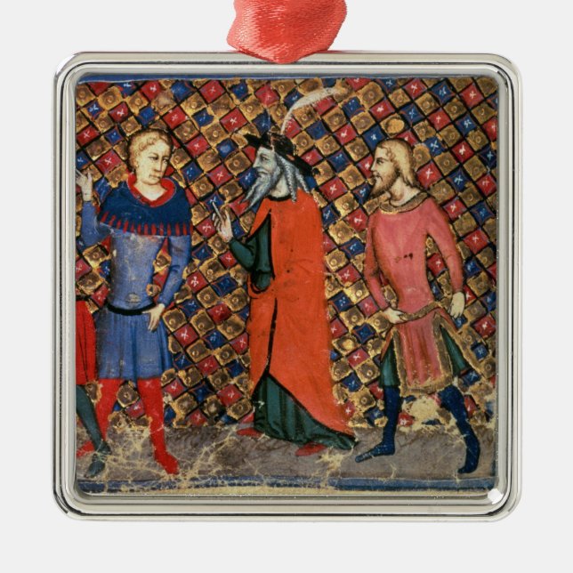 MERLIN, das Arthur tutoring ist Silbernes Ornament (Vorne)