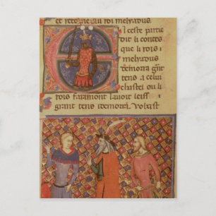 Merlin tutoring Arthur Postkarte