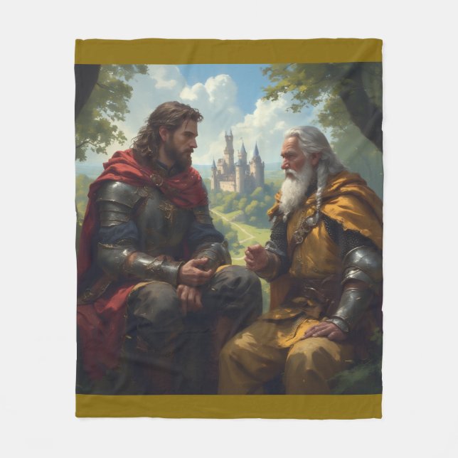 Merlin und König Artus bei Camelot Fleece-Decke Fleecedecke (Vorderseite)