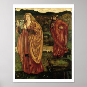 Merlin und Nimue von 'Morte d'Arthur', 1861 Poster