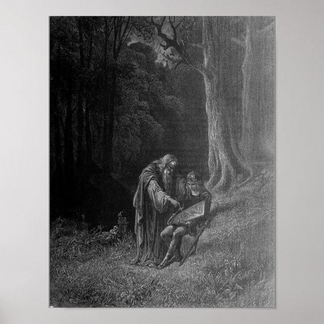 Merlin unterrichtet junge Arthur Poster (Vorne)