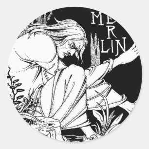 "Merlin" von Aubrey Beardsley, 1893 Runder Aufkleber
