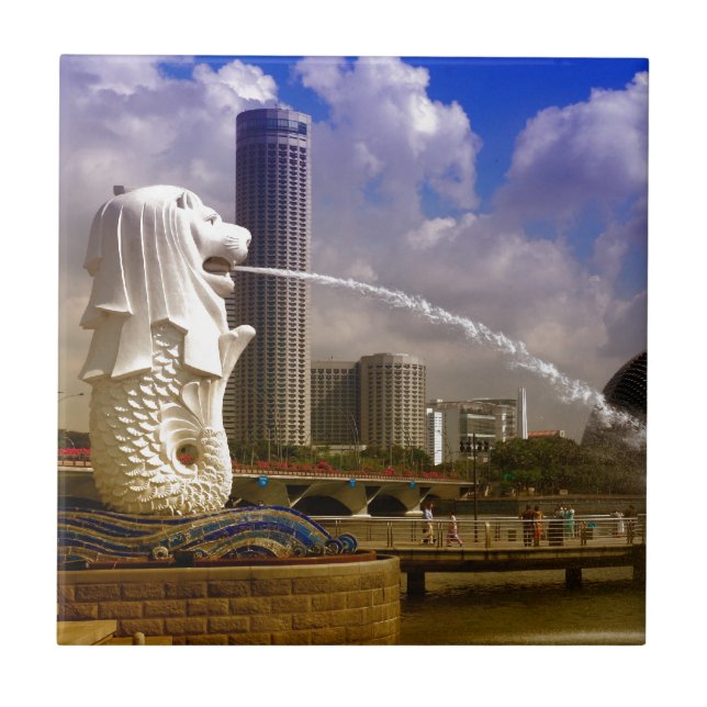 Merlion, Singapur Fliese (Vorderseite)