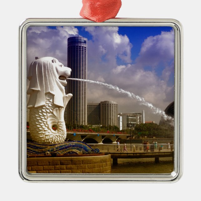 Merlion, Singapur Ornament Aus Metall (Vorne)