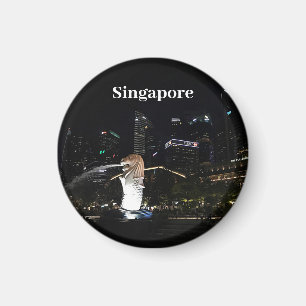 Merlion & Singapur Skyline #1 Magnet