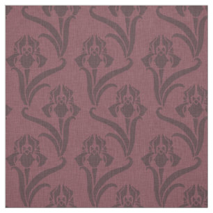 Merlot Art Nouveau Iris Stoff