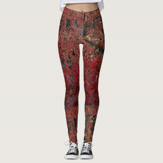 Merlot Gold Luxe Texturierte Leggings