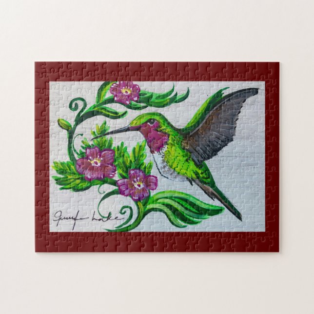 Merlot Hummingbird Puzzle (Horizontal)