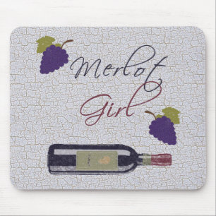 Merlot-Mädchen - Vintage Wein-Liebhaber Mousepad