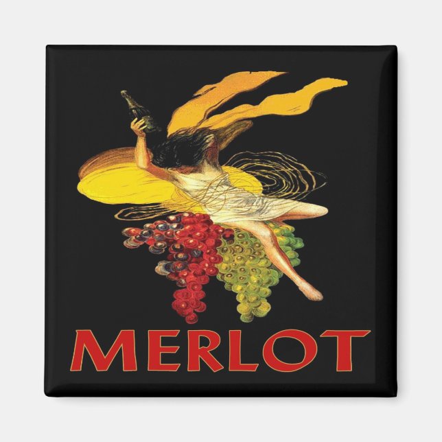 Merlot Maid mit Trauben Magnet (Vorne)