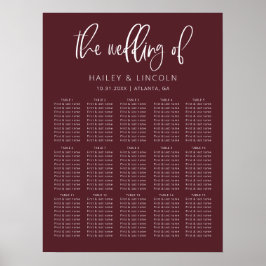Merlot Moderne Minimalistische Hochzeitskarte Poster