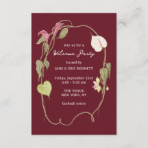 Merlot & Moss Whimsical Wedding Willkommensparty