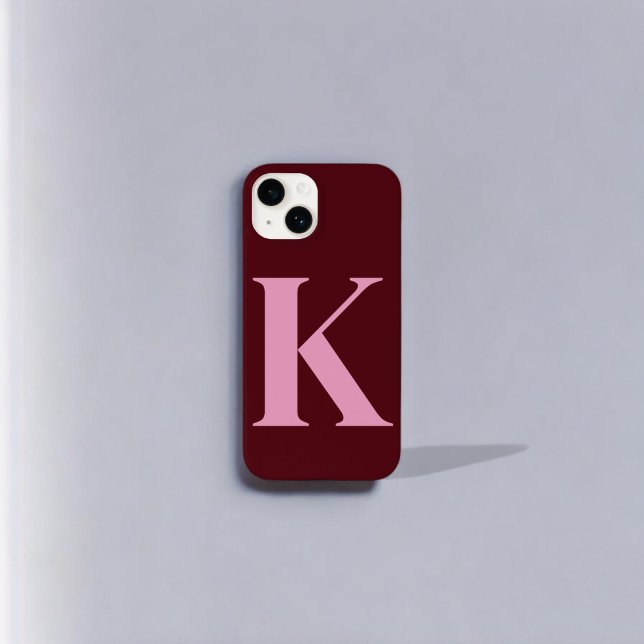 Merlot Pink Initial Personalisiert Monogram Design Case-Mate iPhone Hülle (Von Creator hochgeladen)