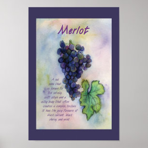 Merlot Red Wein Weintrauben Kunst, Dichtung und Mu Poster