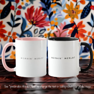 Merlot Wein Lustige Zitat Moderne Graue Schrift Zw Tasse