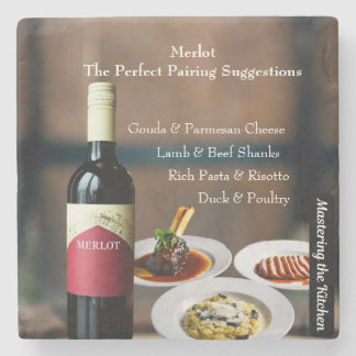 Merlot-Wein-Paare/Die Küche meistern Steinuntersetzer