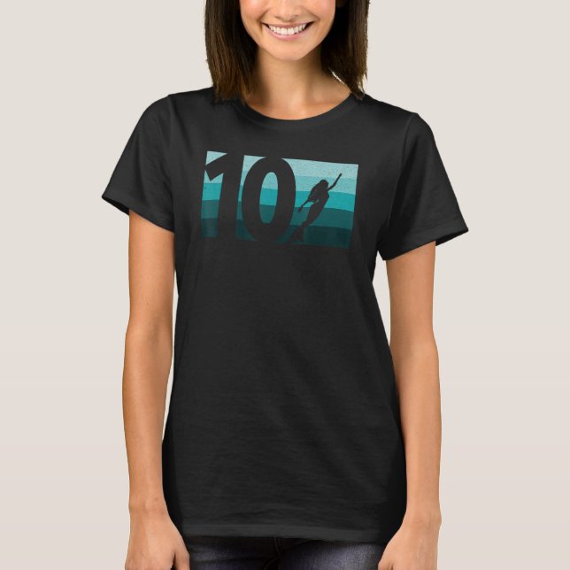 Mermaid 10. Geburtstag Design T-Shirt (Vorderseite)