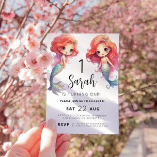 Mermaid 1st Birthday Party Einladung