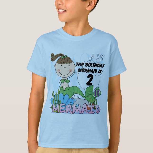 Mermaid 2. Geburtstag Tshirts und Geschenke (Vorderseite)