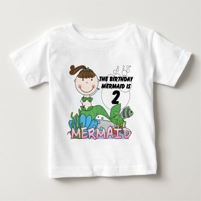 Mermaid 2. Geburtstag Tshirts und Geschenke (Vorderseite)